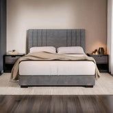 Cora Grey Bed Frame + Somnuzโข Durafirm 10" Spring Mattress